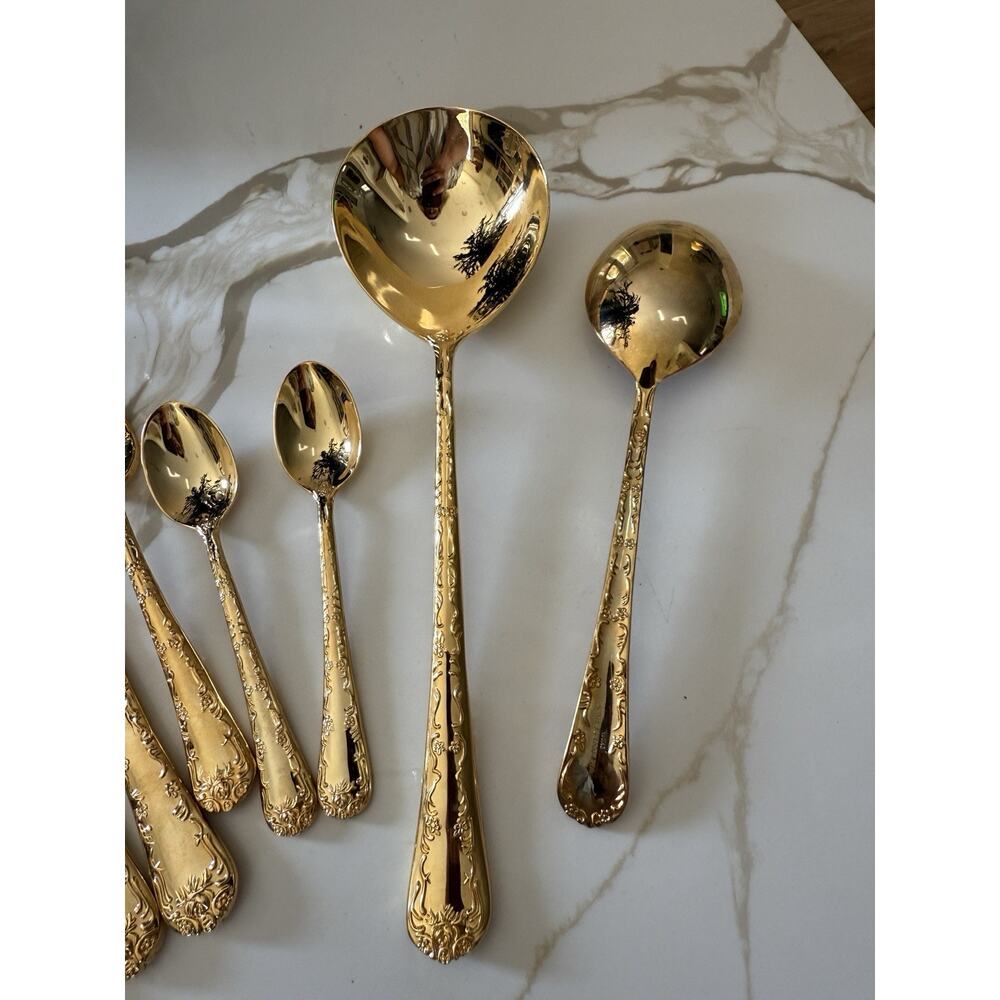 17 William Rogers Enchanted Rose Gold Plated Flatware Stainless Replacements - Picture 7 of 8